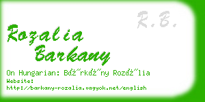 rozalia barkany business card